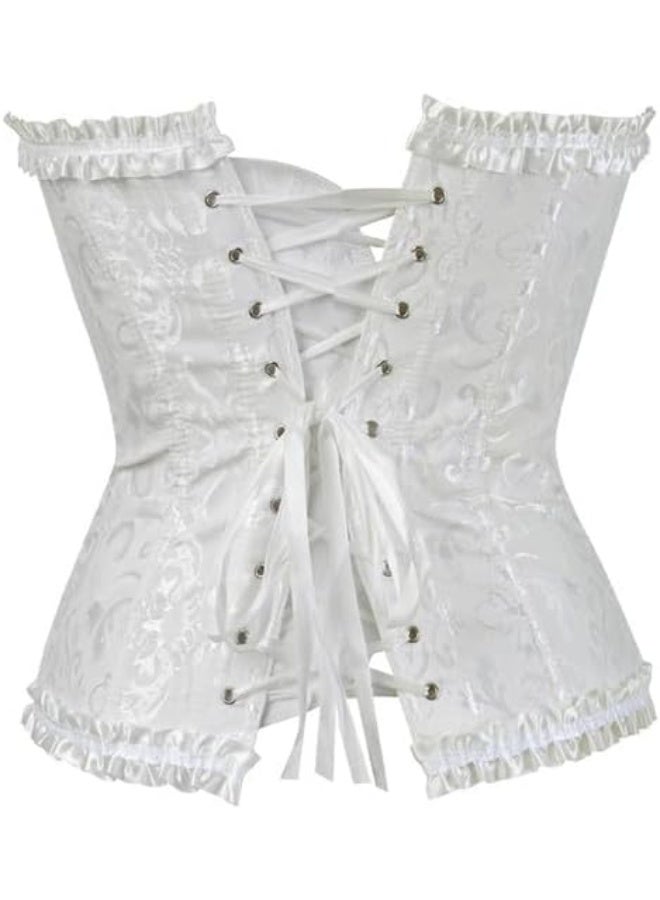 كورسيتات للنساء النهضة الزهرية الدانتيل حتى العظام Overbust كورسيت Bustier Shapewear - Image 2